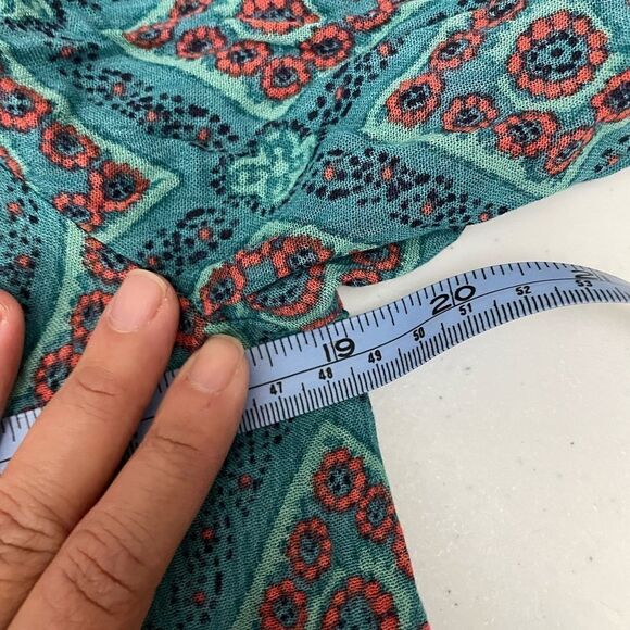 O’ NEILL teal boho‎ open front kimono beach cover up size XS - S paisley green - Picture 7 of 9